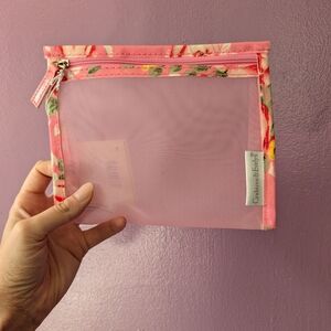 Crabtree & Evelyn Pink Floral Mesh Pouch